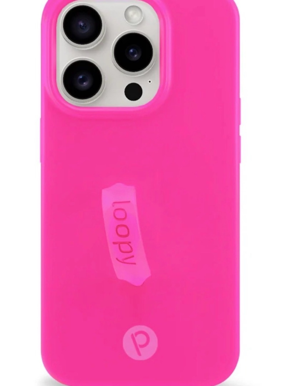 Loopy Case Neon Magenta iPhone 15 pro Case with Loop Grip
